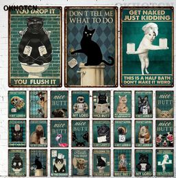 Retro Funny Inspirational Black Cat Metal Tin Signs Cute Bee Metal Painting Coffee Shop Living Room Pet Shop Wall Decor Art Home Decoration Stickers 30X20CM w01