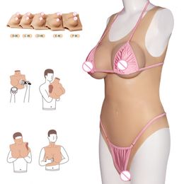 Breast Form Silicone Bodysuit Realistic Forms Transgender Breastplate Male To Female Crossdresser Sissy Fake Tits Cosplay Shemale 230811