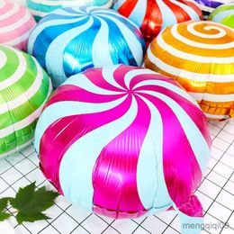 Decoration 1/5/10pcs Candy foil Balloons round windmill lollipops globos baby Shower Birthday Wedding Supplies Decor Kids Toy R230811