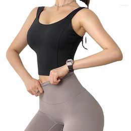Yoga Outfit Sexy Big Backless Sports Top For Women Gym Crop U Collar Fitness Push Up Underwear Activewear Run Tank Sport