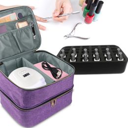 Cosmetic Bags Cases Nail Polish Carrying Case Bag Holds 30 Bottles Organizer for Gel 230810