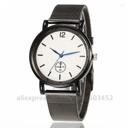 Wristwatches 100pcs/lot Fashion No Logo Quartz Watches For Men Boys Silver Colour Simple Mesh PVC Watch Minimalist Movt