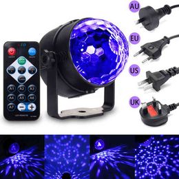 UV violet sound control crystal magic ball light remote control mini stage light bar background dyeing light