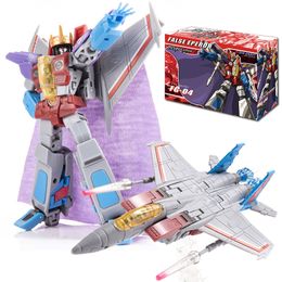 Transformation toys Robots JINBAO Transformation FG-04 FG04 Starscream False Eperor Air Craft With Stand And Cape Crown Action Figure 230811
