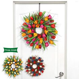 Decorative Flowers Autumn Artificial 17 Inch Simulation Long Leaf Garland Wall Hanging Door Tulips For Valentines Day Delivery