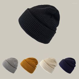 Berets Solid Color Winter Beanies Hat For Women Men Outdoor Ear Warmer Crochet Skullies Cap Unisex Ski Skate Melon Bonnet Hats