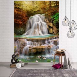 Tapestries Customizable Natural Landscape Printing Tapestry Wall Decoration Hippie Room Beautiful Art Hanging Cloth