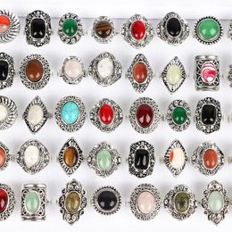 Solitaire Ring 20Pcs/Lot Vintage Luxury Opal Stone Rings for Female Anniversary Finger Jewellery Acceories Party Gitfs Mix Style 230810