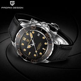 Wristwatches PAGANI DESIGN Fashion Brand Silicone Men's Automatic Watches Top 007 Commander Men Mechanical Wristwatch Japan NH35A Watches 230811