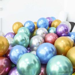 Decoration 10pcs Metal Balloons Thick Metallic Colours Air Balls Globos Birthday Decor R230811