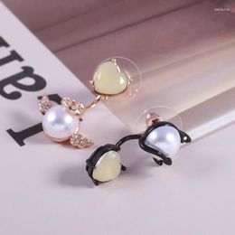 Stud Earrings Cute Kitty Asymmetric Pearl Angel With Demon Fun Floating