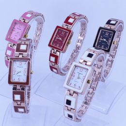 Other Watches Mixed Colour Bulk Fashion Square Rose Gold Lady Women Watch Brand watches Alloy Strap Quartz Dress Wristwatch bracelet watch 230811