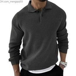 Men's Sweaters 2023 New Men's Sweater Knitted Lapel Ultra Thin Fit Solid Colour Knitted Brushed Social Street Clothing Casual Business Men's Z230811