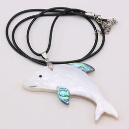 Pendant Necklaces Natural White Shell Necklace Fashion Carvings Lifelike Dolphin Shape Charms For Christmas Valentine's Jewelry Gifts