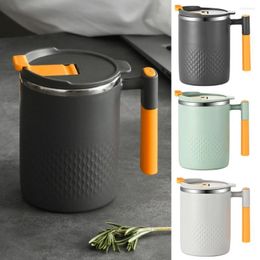 Mugs 450ML Coffee Mug Leak-proof Wide Mouth Large Capacity Heat Insulation Stainless Steel Water Drinking Cup With Lid Household Supp