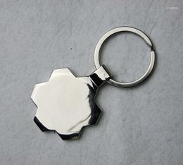 Keychains 10pcs/lot Blank Sublimation Flower Metal Key Chain Bag Pendants Custom Print Po OPP Packing K8