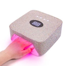 Nail Dryers Bling-bling Rechargeable Nail Lamp with Battery Cordless Gel Polish Dryer Machine UV Light for Nails Wireless Nail UV LED Lamp 230810