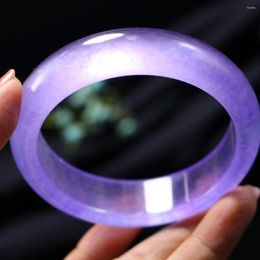 Bangle Certified Jade Bangles Purple Myanmar Jadeite High Grade A Burma Jades Stone Bracelets Women Fine Jewellery Accessories