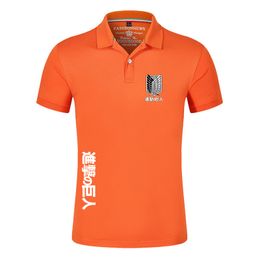 Erkek Polos Saldırısı Titan 2023 Sıradan Polo Gömlek Erkekler Kısa Kollu Japon Anime Business Moda Üstleri Tees Clothin 230810