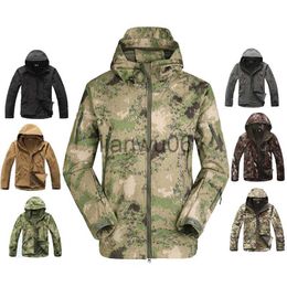 Men's Jackets Camouflage Hunting Clothes Outdoor Sport Sharkskin Softshell TAD Sets Tactical Millitary Suit Men's Waterproof Jacket Or Pants J230811