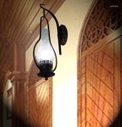 Wall Lamp European Style Kerosene Lantern Iron Glass Retro Coffee Bar Teahouse Old Shanghai Artist's