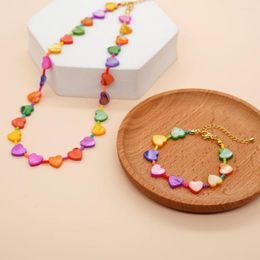 Chains Go2Boho Bohemian Candy Style Necklaces And Bracelet Set For Women Colorful Seed Bead Boho Charm Accessorie Fashion Tend Jewelry