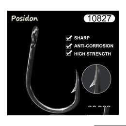 Fishing Hooks Posidon 10827 30 Pcs/Pack Stainless Steel Tuna Circle Jigging Assist Live Bait Jig Assistant Fish Drop Delivery Sports Dh9Pj