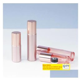 wholesale Packing Bottles New Roll On Roller Bottle Fragrance Glass Bottles Rose Gold Essential Oil Steel Metal Ball Per Container LL