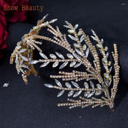 Hair Clips DZ058 Golden Baroque Accessories Shining Princess Tiara Fashion Headwear Wedding Tiaras And Crowns Prom Jewellery Gift