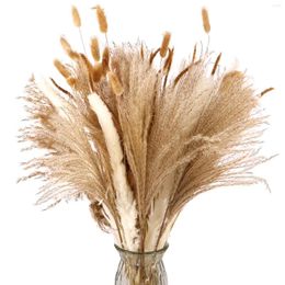 Decorative Flowers 120Pcs Dried Bunch Set For Vase Natural Pampas Grass Tails Bouquet Arrangements Home Decor
