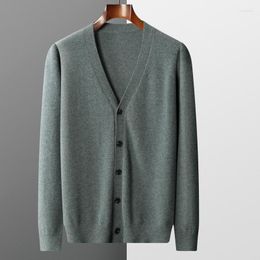 Men's Sweaters Top Grade Autumn Brand Fashion Wool Knitted Men Cardigan Sweater Black Korean Casual Coats Jacket Mens Clothing 2023