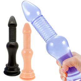 Anal Toys Oversized Anal Plug Dildo Stimulate Anus Vagina Soft Butt Plug Dick Long Anal Dilator Penis with Suction Cup Sex Toy Masturbator 230810