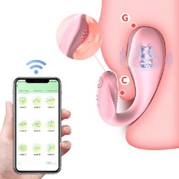 Vibrators Wearable Mini Vibrator Wireless Bluetooth G Spot Dildo Vibrator for Women APP Remote Control Vibrating Egg Clit Panties Sex Toys 230810