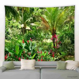 Tapestries Jungle Plant Tapestry Forest Palm Tree Monstera Natural Flower Animal Living Room Garden Wall Hanging Can Be Customized R230811