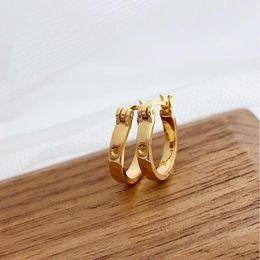 Hoop Earrings LABB Real 18K Gold Earbone Ear Buckle Pure AU750 U-shaped Luxury Vintage Women's Boutique Jewelry Gift E214