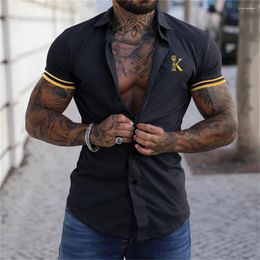 Men's Casual Shirts Clothing Social Male Short Sleeve T-shirt 2023 Fashion Poker K Print Shirt Loose Tops Tees Camisas