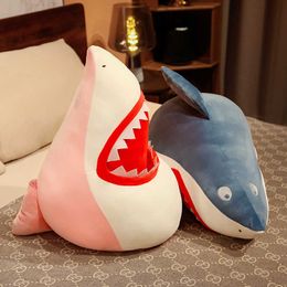 Stuffed Plush Animals Shark Head Plush Toys Open Mouth Fish Doll Backrest Sleeping Stuffed Doll Birthday Gift