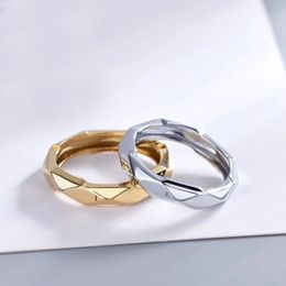 Luxury Designer Rings For Women Men Fashion Brand Rose Gold Silver Ring Couple Neutral Simple Hexagonal Design Style Personality Jewellery