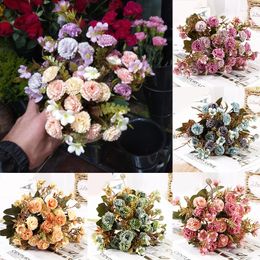 Decorative Flowers 6 Colours Fake Artificial Plant Lilac Floral Small Bunch Bouquet Home Party Decor Wedding Beautiful DIY Decoration