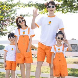 Family Matching Outfits Summer Matching Family Outfits Mum Daughter Dad Son Cotton T-shirt Shorts Famliy Look Holiday Beach Couple Outfit R230811