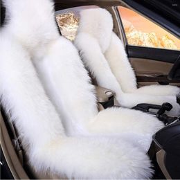 Car Seat Covers Cover Sheepskin High And Low Wool Luxury Front Suitable For Cars Trucks SUVs Or (1 Piece) (white W