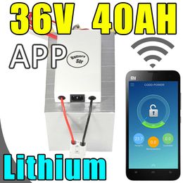 36v 40ah lithium battery app remote control Bluetooth electric bicycle Solar energy battery pack scooter ebike 2000w