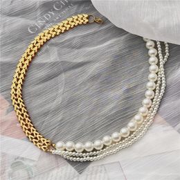 Chains Cute Sunshine Original Female Pearl Layered Necklace Korean Version Of Fashion W Chain Men's XL02216