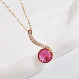 Pendant Necklaces Women Jewellery Necklace Made With Crystals From Austria For Ladies Bijoux Fashion Round Neck Jewelry Christmas Gifts