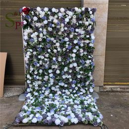 Decorative Flowers SPR DIY Big Size Roll Up Mix Colour Silk Artificial Rose Wedding Backdrop Stand Flower Wall