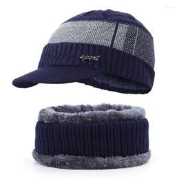 Berets 2023 Winter Hats For Men Skullies Beanie Hat Cap Women Wool Scarf Caps Set Balaclava Mask Gorras Bonnet Knitted