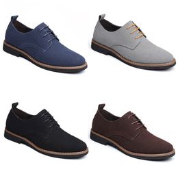 2023 Large size business casual shoes men black brown blue grey anti-suede mens sneakers breathable Colour 4