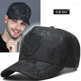 Ball Caps High-End Hat Men's Cashew Printed Baseball Cap Special Forces Shield Embroidery Tall Crown Casual Fashion Peaked