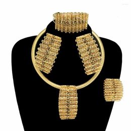 Necklace Earrings Set Est Simple African Big Pendant Dubai Italian Brazilian Gold Plated Jewelry FHK15631