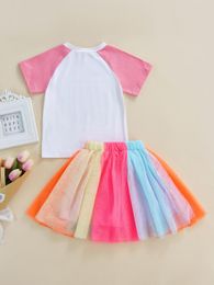 Clothing Sets Cute And Stylish Toddler Girl Birthday Party Dress Set With T-shirt Tutu Mesh Skirt - Adorable Outfit For Little Kids